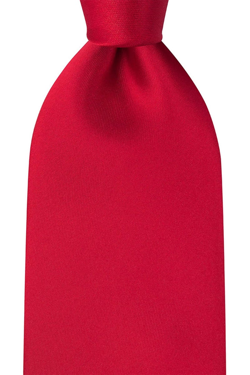 KissTies Mens 63'' Extra Long Tie Red Solid Satin Ties For Big Tall Men - Image 3